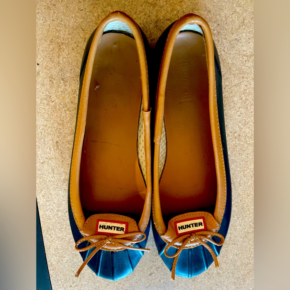 Hunter Women’s Ballet-style Rain Flats Sz 10
